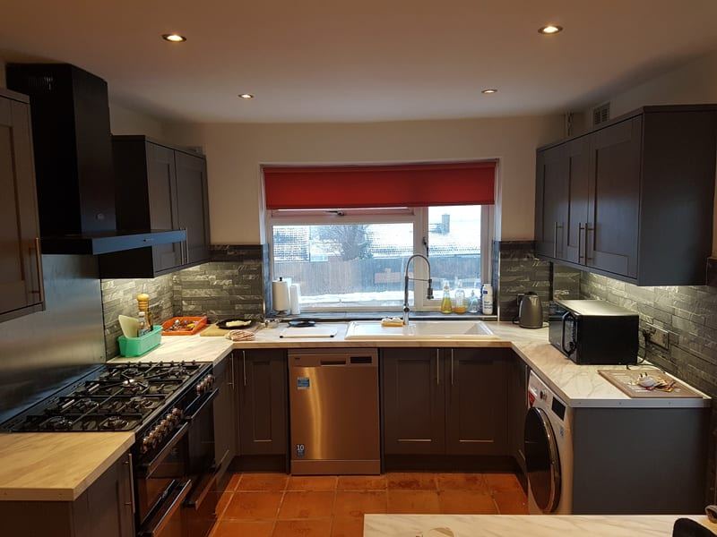 Finished kitchen with new cupboards in Robinswood, Gloucester