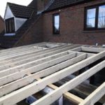 Roof and patio lay in Hartpury